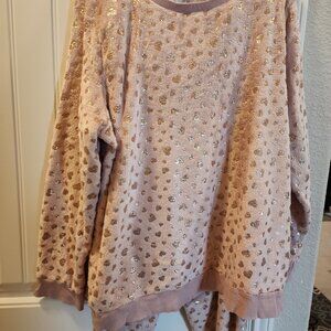 Secret Treasures Pink Gold Hearts Plush Pajamas 3x 22